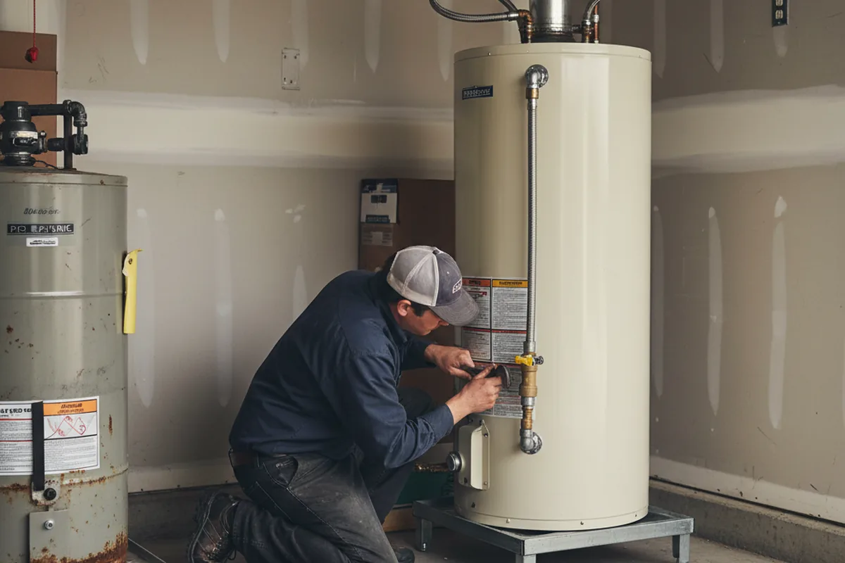 Water heater and shutoff valve replacement in Snelling